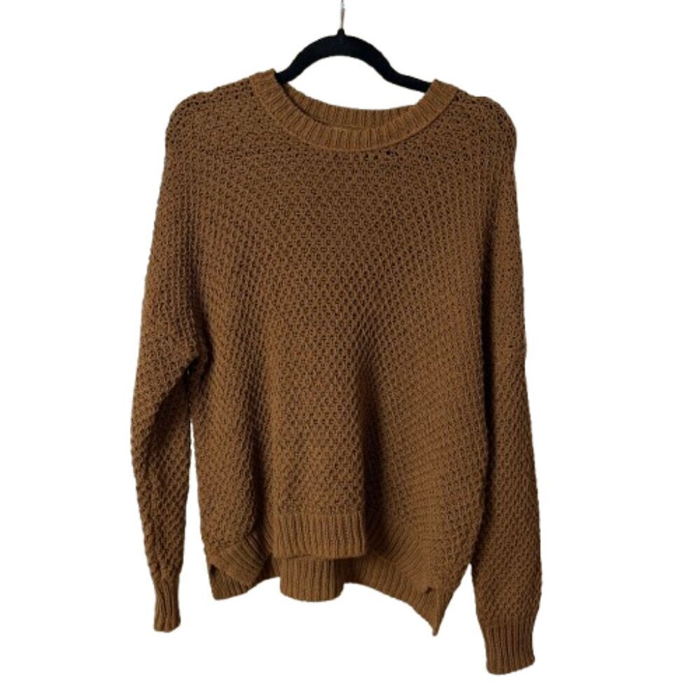 MADEWELL Brown Open KNit Crew Neck Sweater Size Medium
